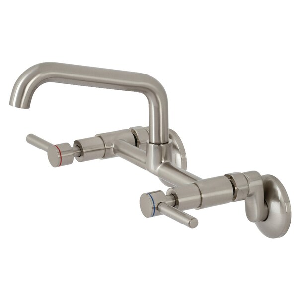KS823SN Concord Two-Handle Wall-Mount Kitchen Faucet, Brushed Nickel